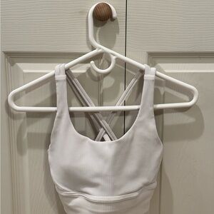 Lululemon Athletica White Ribbed Crop Top